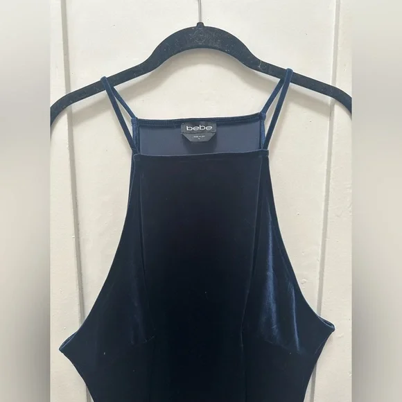 bebe | Dresses | Bebe Navy Velvet Tank Dress Super Sexy | Poshmark